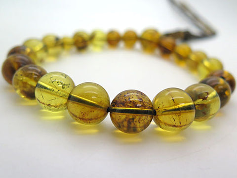 High-quality men's prayer beads, Dominican blue amber, 20 beads