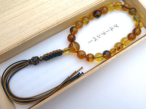 High-quality men's prayer beads, Dominican blue amber, 20 beads