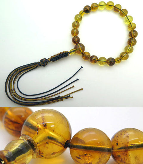 High-quality men's prayer beads, Dominican blue amber, 20 beads