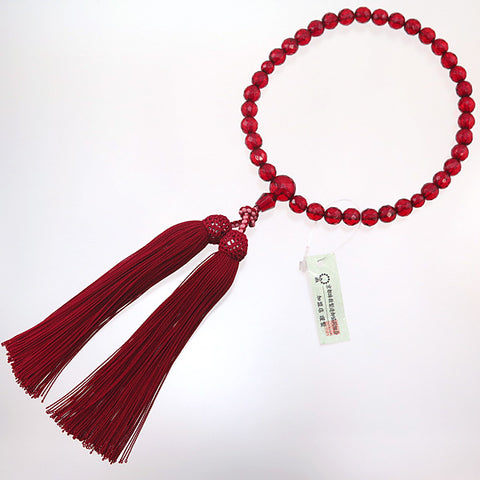 Women's Ruby Amber Prayer Beads, Faceted Cut, Limited Edition
