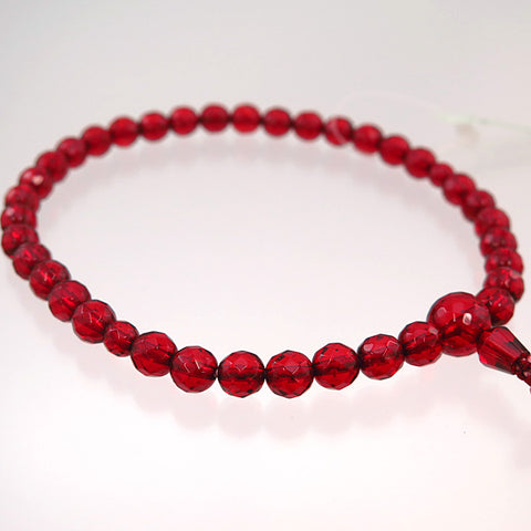 Women's Ruby Amber Prayer Beads, Faceted Cut, Limited Edition