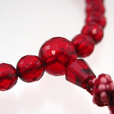 Women's Ruby Amber Prayer Beads, Faceted Cut, Limited Edition