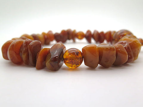 Men's prayer beads, aged amber, rough-cut
