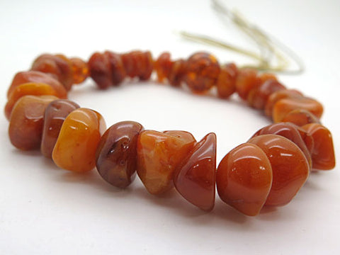 Men's prayer beads, aged amber, rough-cut