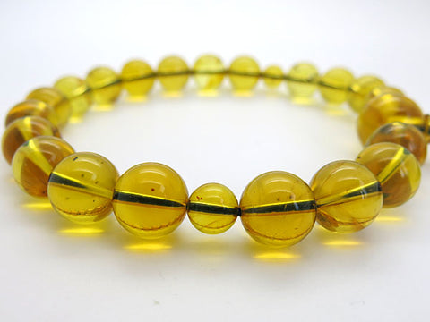 Men's prayer beads, blue amber, insect inclusion