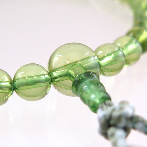 Green amber 8mm bead bracelet, matching set, limited edition, matcha tassel