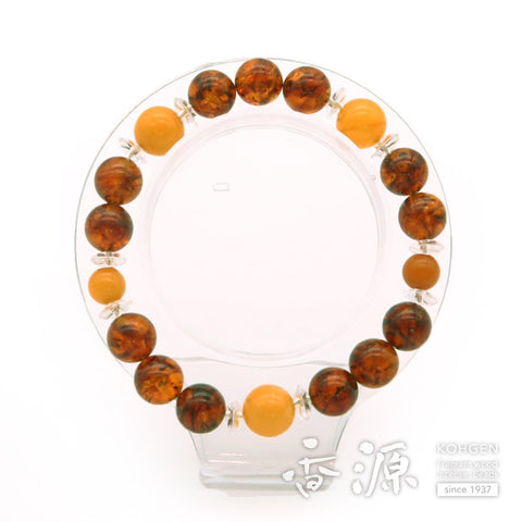 Compressed Amber 10mm bracelet, aged amber combination