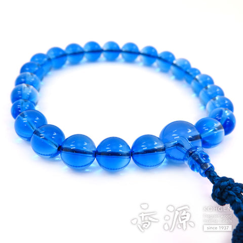 Men's prayer beads, blue quartz, 22 beads