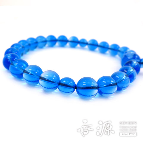 Men's prayer beads, blue quartz, 22 beads