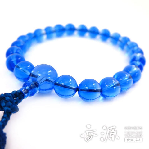 Men's prayer beads, blue quartz, 22 beads