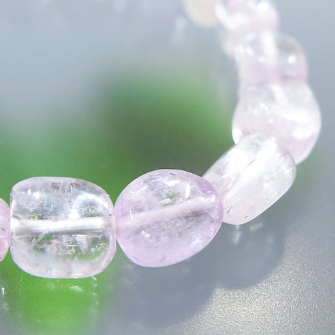 Kunzite pebble bracelet, straight