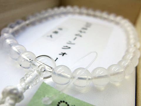 Women's Himalayan Moon Quartz Prayer Beads, 8mm Bead