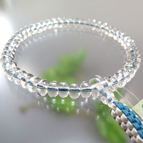 Women's Prayer Beads, Crystal, Oval Bead, Light Blue Cord Tassel