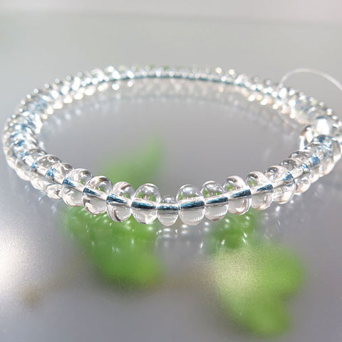 Women's Prayer Beads, Crystal, Oval Bead, Light Blue Cord Tassel