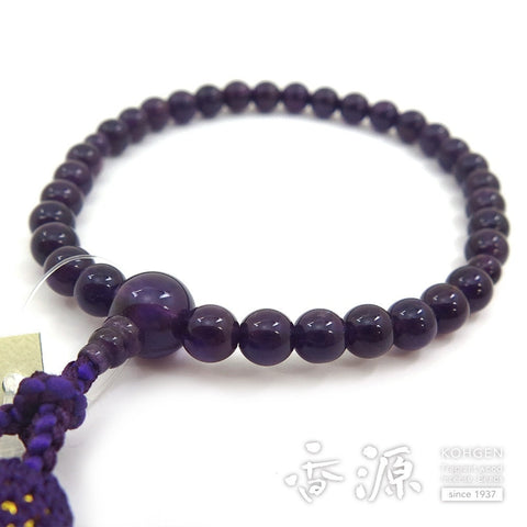 Women's Amethyst Prayer Beads, 8mm Bead, Iris Tassel
