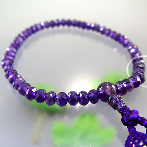 Women's Amethyst Prayer Beads, Oval Bead, Faceted Cut