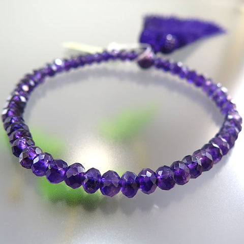Women's Amethyst Prayer Beads, Oval Bead, Faceted Cut