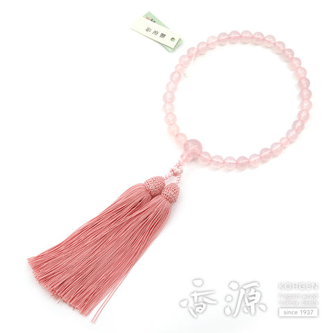 Women's Rose Quartz Prayer Beads, 8mm Bead, Limited Edition C