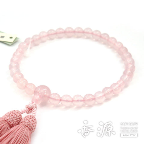 Women's Rose Quartz Prayer Beads, 8mm Bead, Limited Edition C