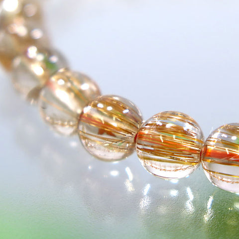 Red Rutile Quartz Bracelet, 6mm Beads, Straight, Limited Edition