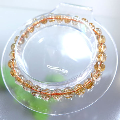 Red Rutile Quartz Bracelet, 6mm Beads, Straight, Limited Edition