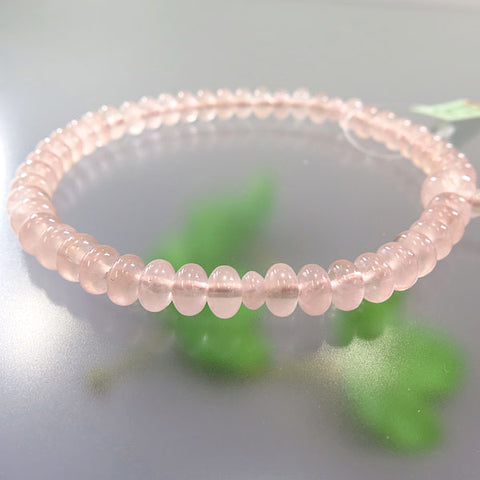 Women's Rose Quartz Prayer Beads, Oval Bead, String Tassel
