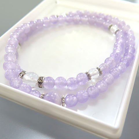 Fujiun Stone double-wrap bracelet with crystal rondel beads