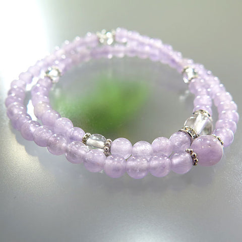 Fujiun Stone double-wrap bracelet with crystal rondel beads