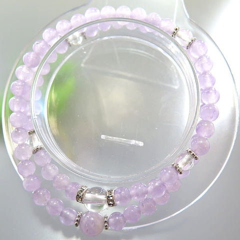 Fujiun Stone double-wrap bracelet with crystal rondel beads
