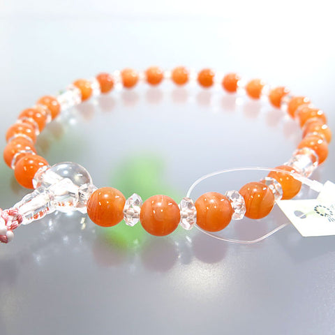 Women's Botswana Agate Prayer Beads, Alternating Crystal Cut