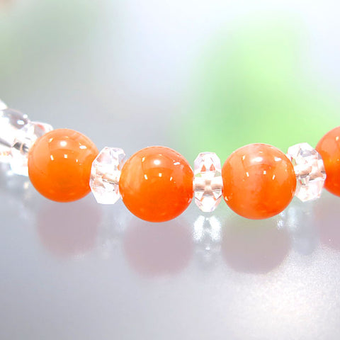 Women's Botswana Agate Prayer Beads, Alternating Crystal Cut