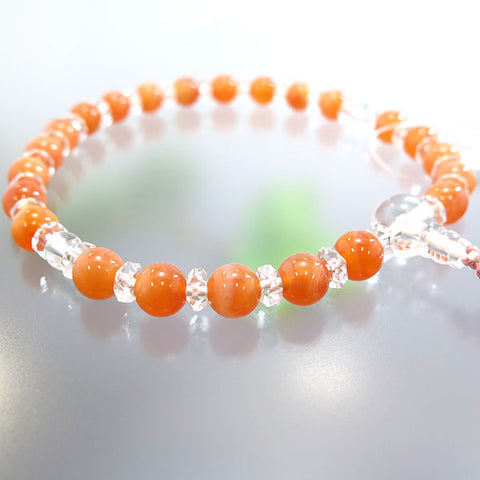 Women's Botswana Agate Prayer Beads, Alternating Crystal Cut
