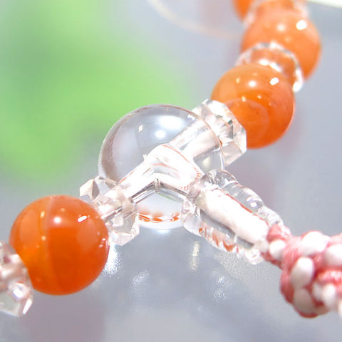 Women's Botswana Agate Prayer Beads, Alternating Crystal Cut
