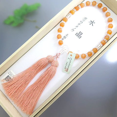 Women's Botswana Agate Prayer Beads, Alternating Crystal Cut