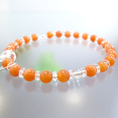 Women's Botswana Agate Prayer Beads, Alternating Crystal Cut