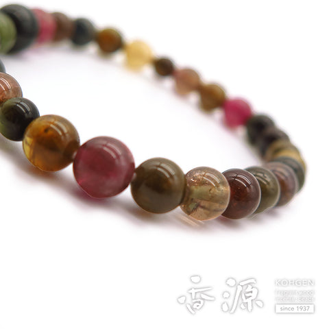 Mixed Tourmaline Bracelet, 7mm Beads, Matching Set