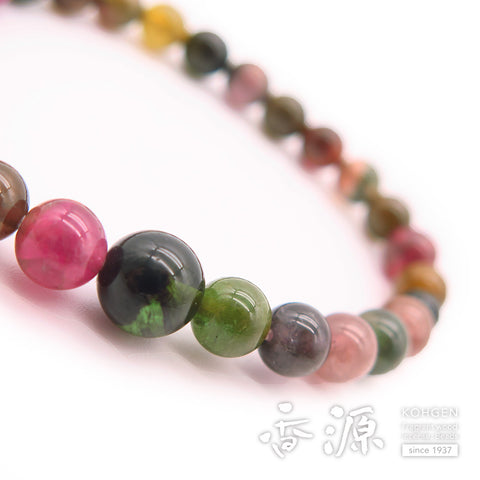 Mixed Tourmaline Bracelet, 7mm Beads, Matching Set