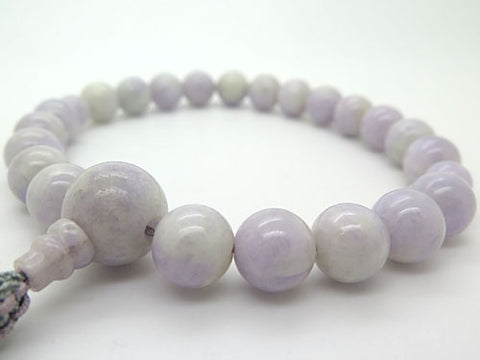 Men's prayer beads, lavender Burmese jade