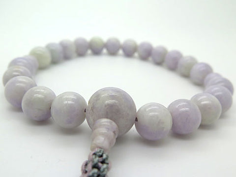 Men's prayer beads, lavender Burmese jade