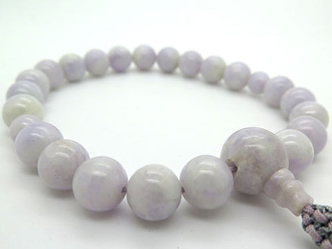 Men's prayer beads, lavender Burmese jade