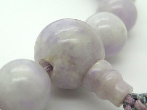 Men's prayer beads, lavender Burmese jade