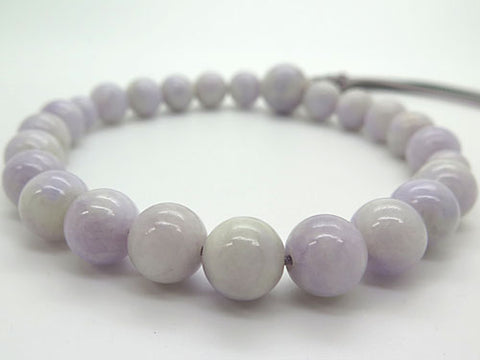 Men's prayer beads, lavender Burmese jade