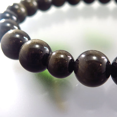 Men's prayer beads, obsidian, 22 beads, with matching tassel