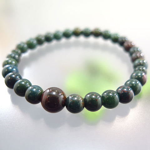 Bloodstone 6mm Bead Bracelet Matching Set Q666106010000 - bead detail