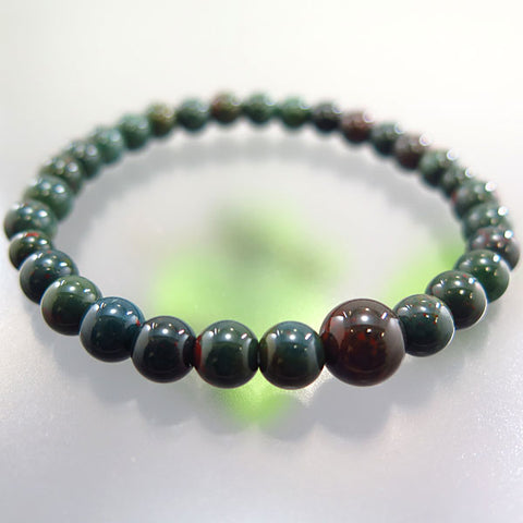 Bloodstone 6mm Bead Bracelet Matching Set Q666106010000 - close-up