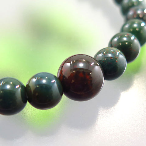 Bloodstone 6mm Bead Bracelet Matching Set Q666106010000 - close-up 2