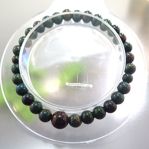 Bloodstone 6mm Bead Bracelet Matching Set Q666106010000 - full view