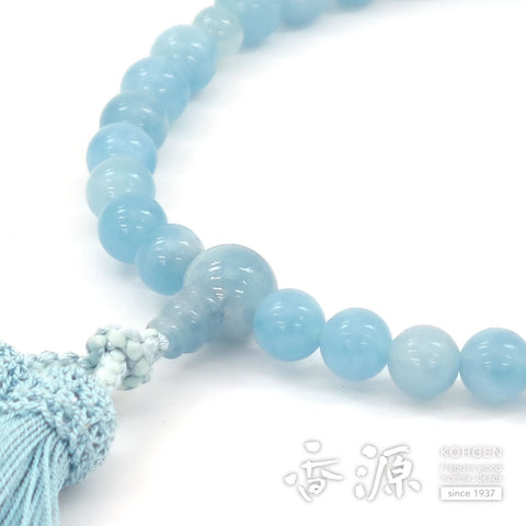 Women's Aquamarine Prayer Beads, 8mm Bead, Limited Edition B