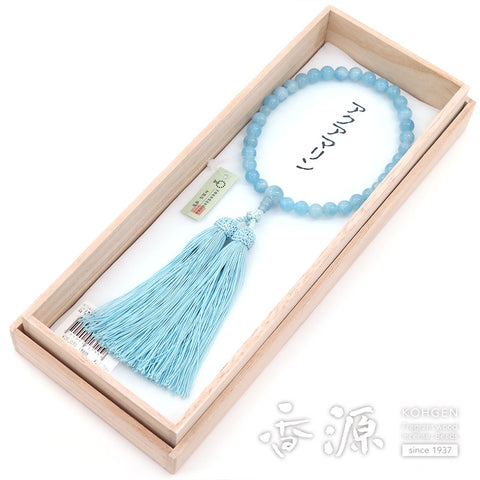 Women's Aquamarine Prayer Beads, 8mm Bead, Limited Edition B