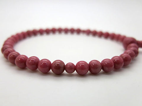 Women's Rose Gemstone Prayer Beads, 7mm Bead, Pink Tassel